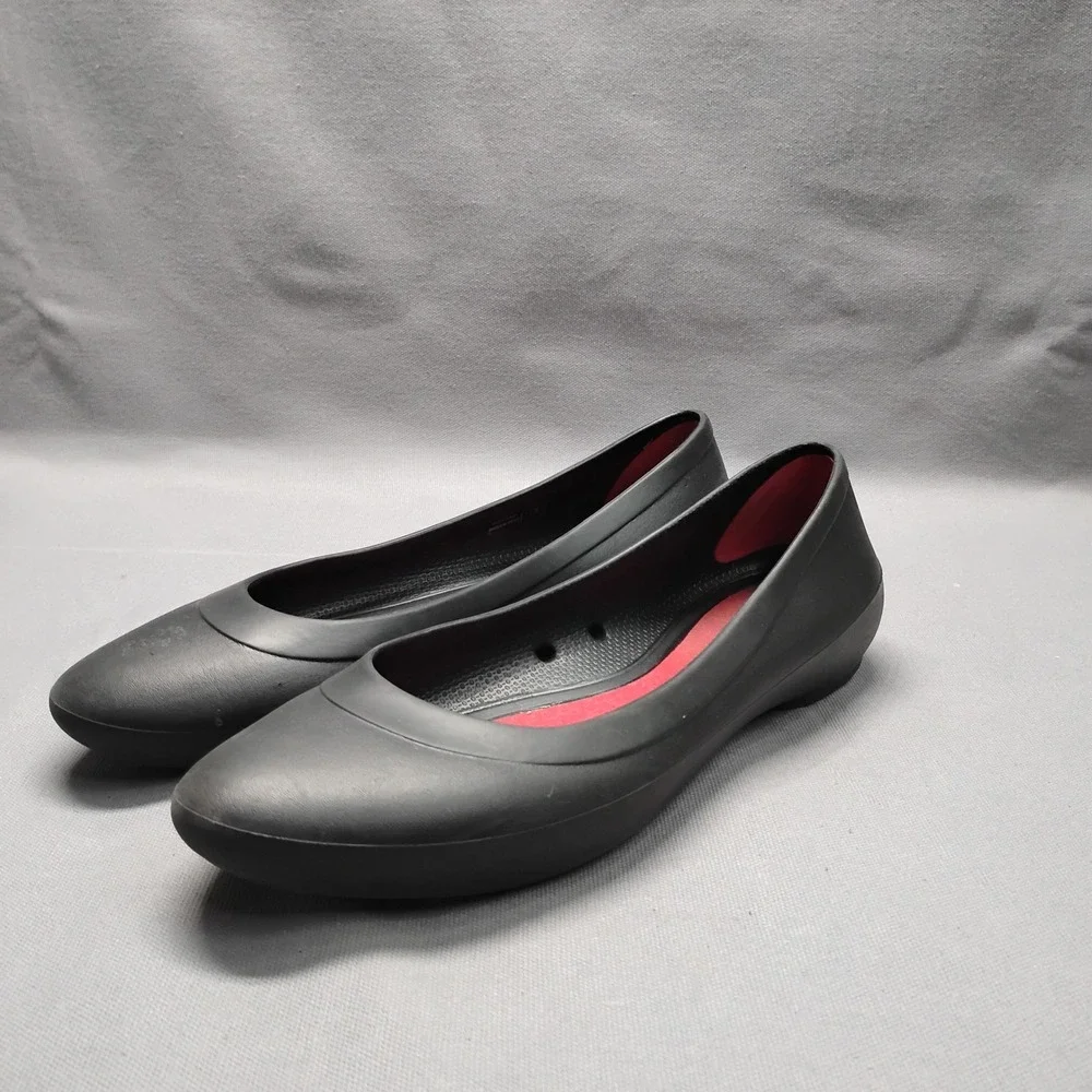 Crocs Womens Sienna Flat Black Comfort Ballet Shoes Size 8